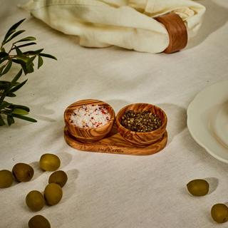 Portobello Olive Wood Pinch Pots & Tray