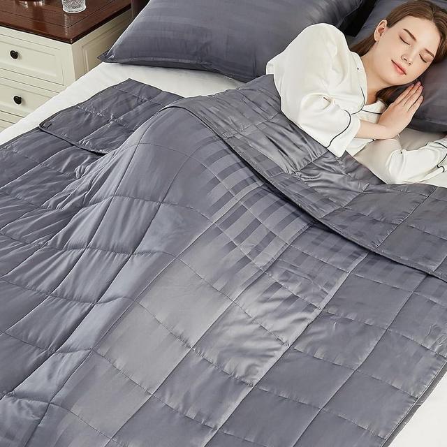 anfie Weighted Blanket(80"x87" King Size 25lbs,Grey),Ultra Soft and Cozy Cooling Weighted Blanket for Adult,Heavy Blanket with Machine Washable Soft Cotton Blend
