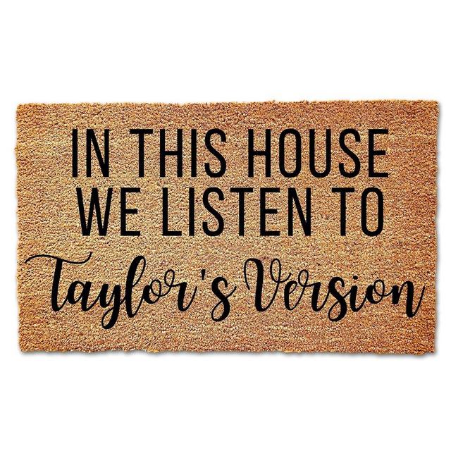 Taylors Version In this house we listen to Doormat, Taylor Swiftie Merch Welcome Doormat, Cute Funny Swiftie Fan Gift, Gift for Her (36X24)