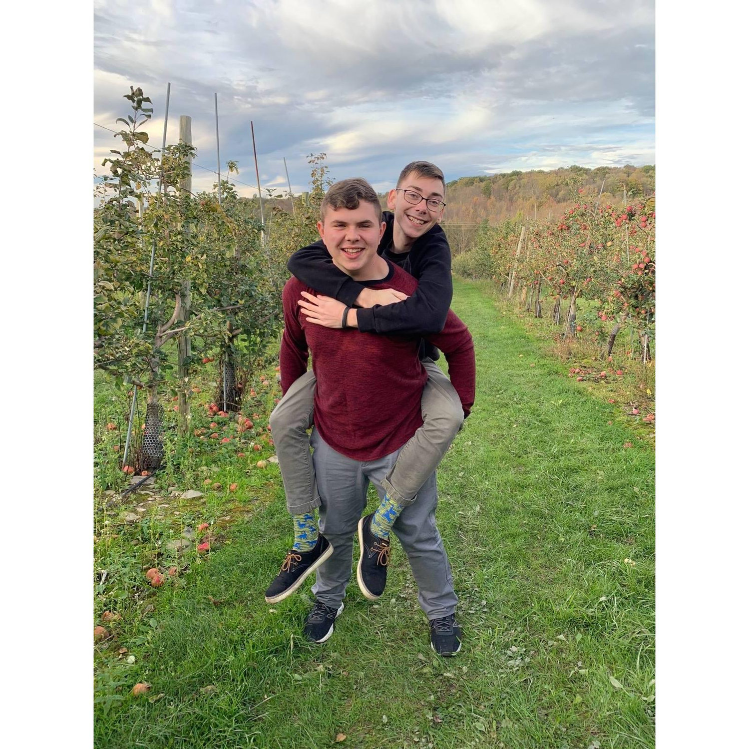 First time apple picking together!