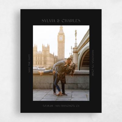 Black Wedding Save the Date - Bayeux Photo