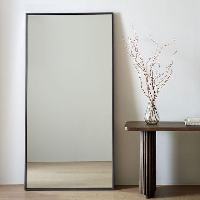 Metal Framed Oversized Floor Mirror, Dark Bronze
