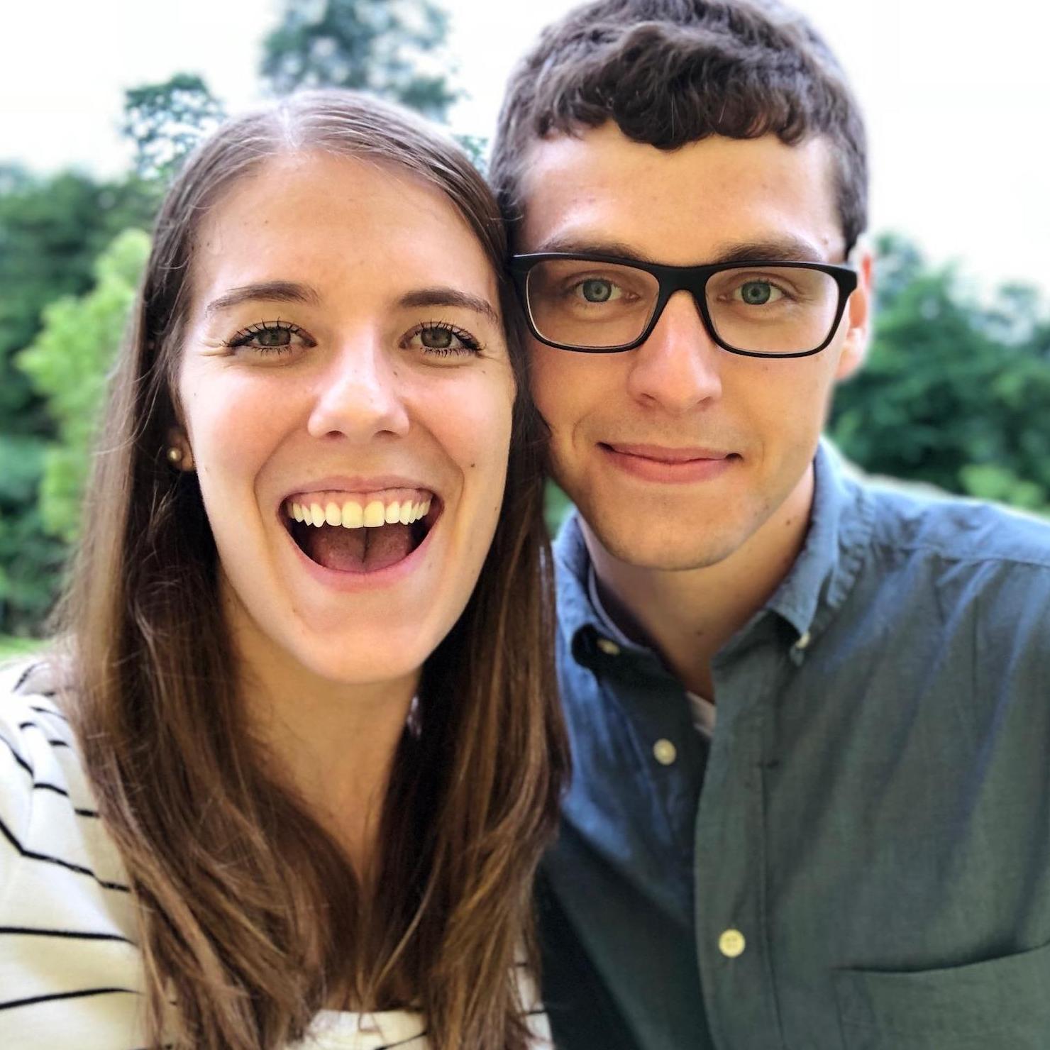 Candid shot during engagement photos in Vermont