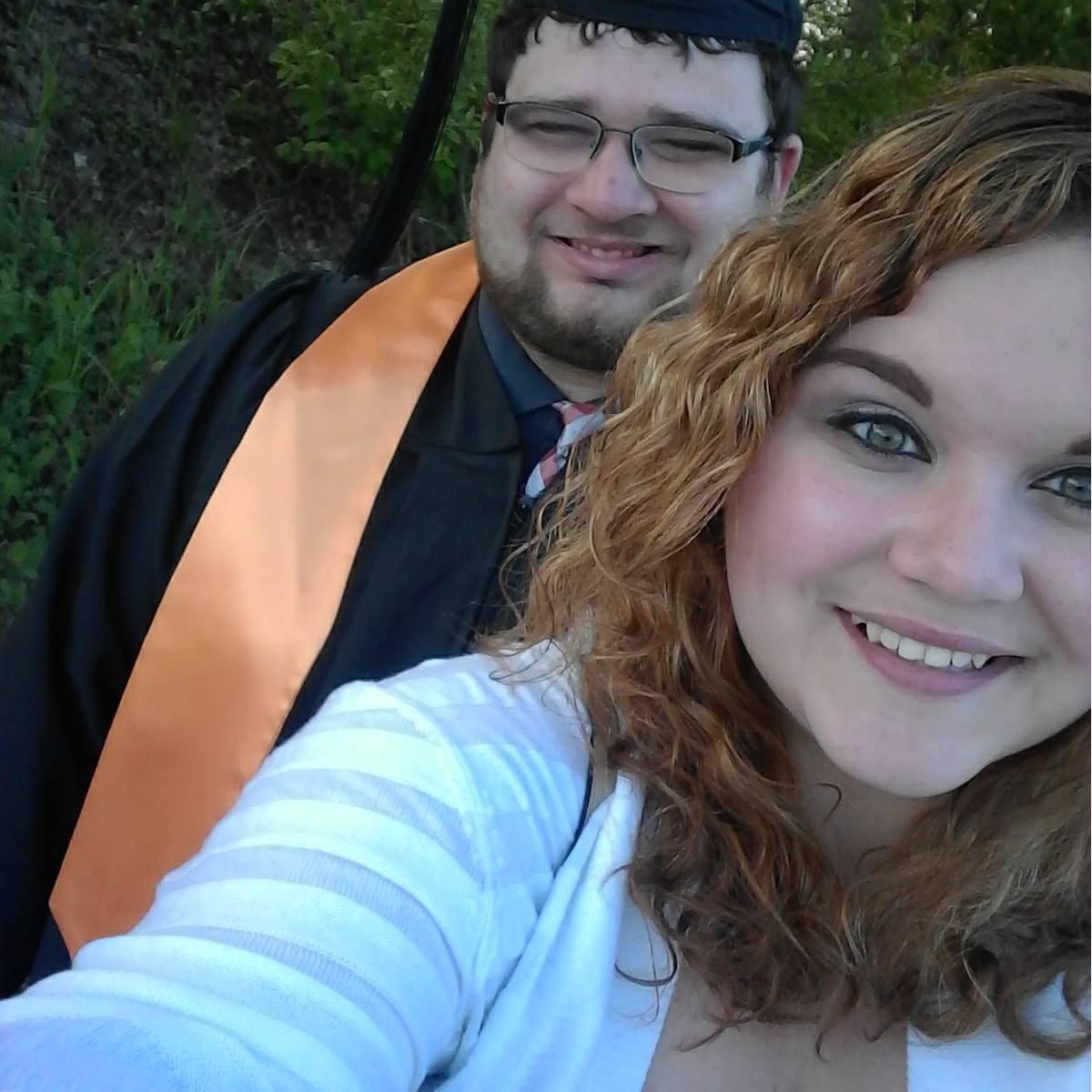 The morning walk to his graduation!