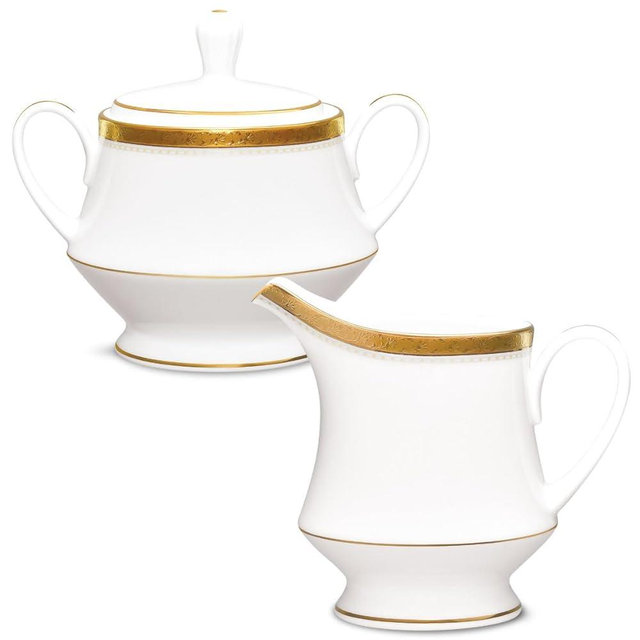 Noritake Charlotta Gold Sugar and Creamer Set