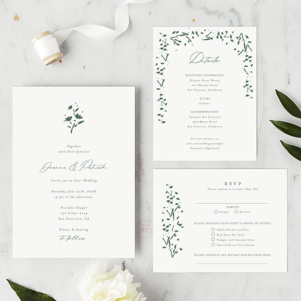 Regal Classic Letterpress | Dusty Blue | Zola Wedding Invitations
