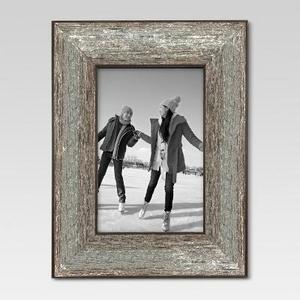 4"x6" Aged Wood Frame Silver - Threshold™