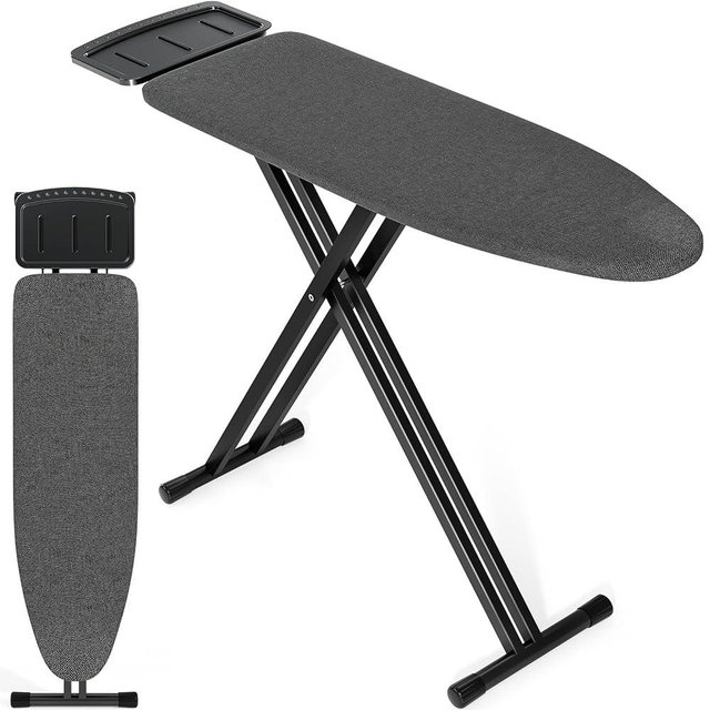 APEXCHASER Ironing Board Full Size, Iron Board and Ironing Board Set Height Adjustable, Foldable Ironing Boards Standard Size, Iron Table Stand with Anti-Skid Legs and Iron Rest, 13" x 43" Black