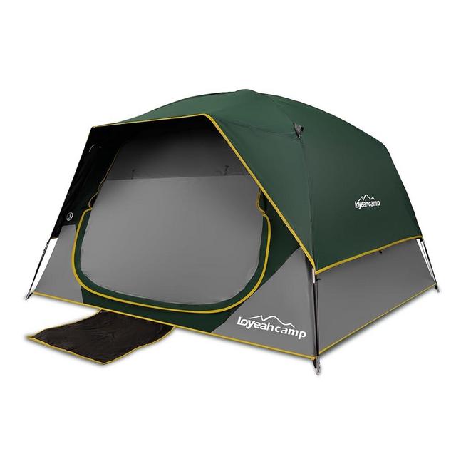 LOYEAHCAMP 4 Person Blackout Camping Tent, Easy Setup Waterproof Family Dome Tent for Camping with Rainfly, Portable Double Layer Large Family Tent for Outdoor Camping&Hiking