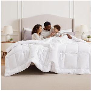 Bedsure Comforter Duvet Insert - Quilted Comforters Oversized King Size, All Season Duvet, GentleSoft Down Alternative Bedding, with 8 Tabs, Gifts for Women/Men, White, Oversized King 116 x 98 Inches