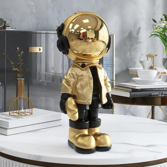 14'' Chrome Astronaut Spaceman Statue Sculpture Home Decor Pop Art,Nordic Style Statue Cartoon Astronaut,Astronaut Statue,Astronaut Figurine