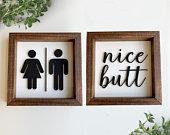 Funny bathroom signs, bathroom wall decor,...