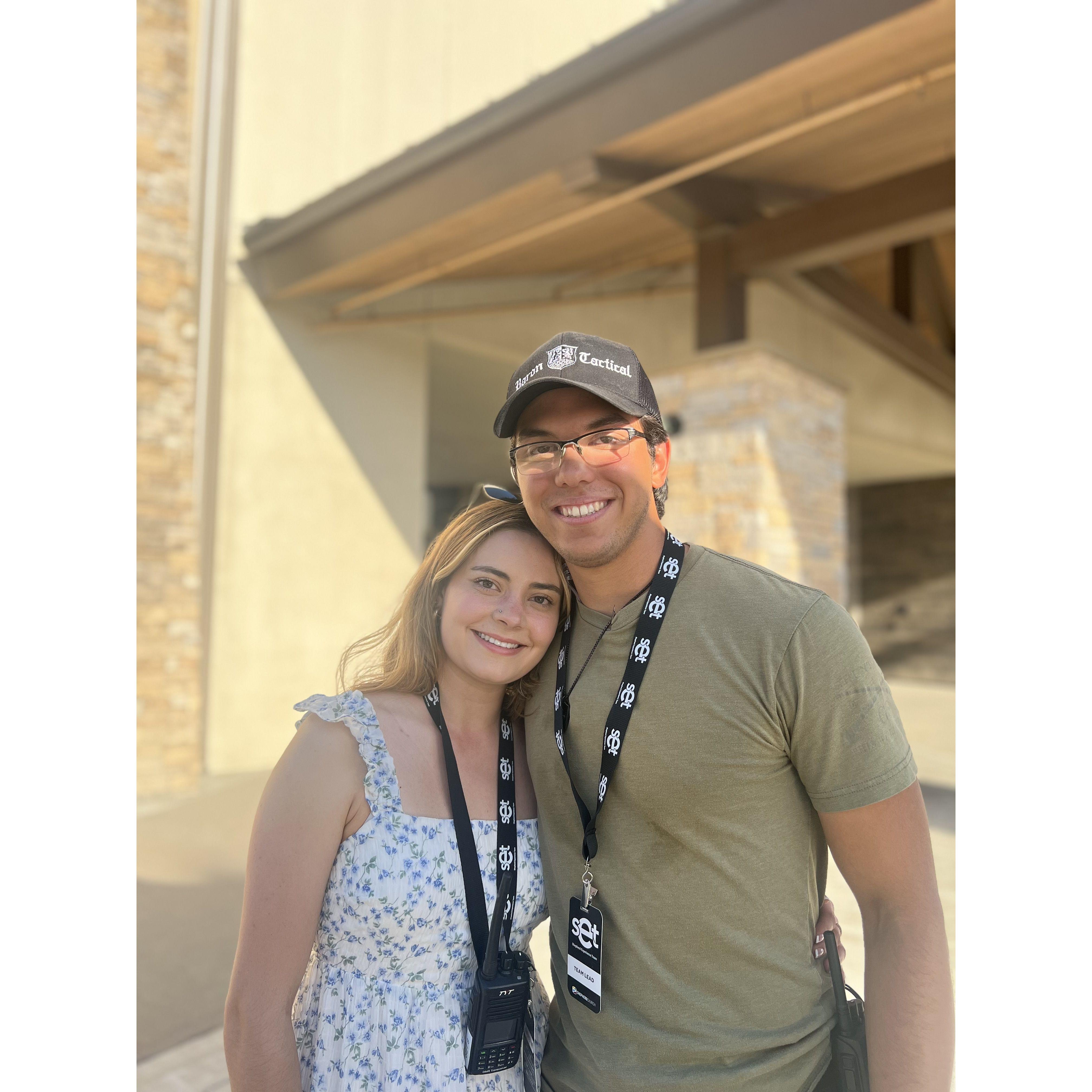 We first say "I love you" right before our friends snapped this picture of us. Our first picture together.