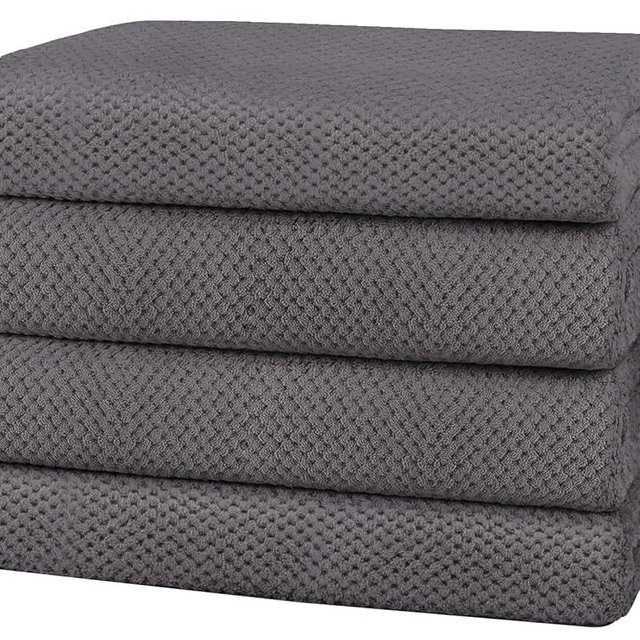 HOMEXCEL Bath Towel Set Pack of 4, 30 x 60 Inches Large Microfiber Bath Towels, Soft, Absorbent, and Quick Dry Towels for Bathroom, Pool, Beach, Swim, and Yoga, Large Bathroom Towels, Grey