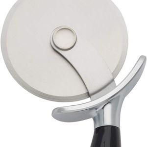 KitchenAid Classic Pizza Wheel with Sharp Blade For Cutting Through Crusts, Pies and More, Built In Finger Guard for Safety and Comfort Grip to Protect Fingers, Dishwasher Safe, 9-Inch, Black