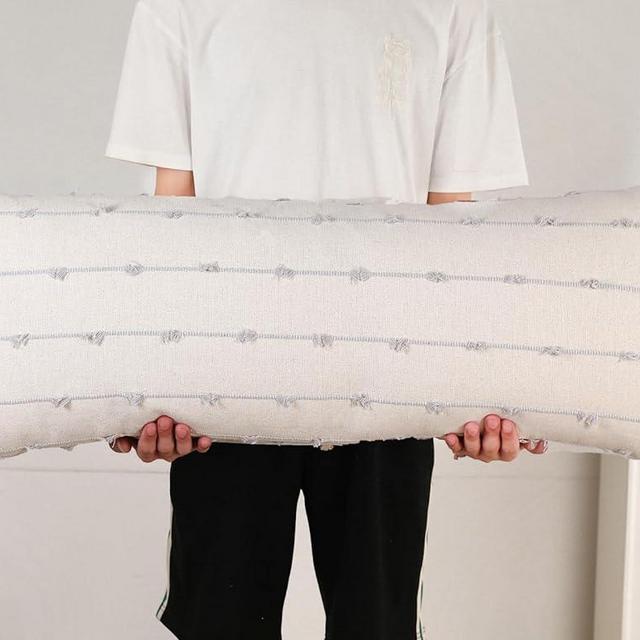 NUYECY Long Lumbar Throw Pillow Cover 16x36,Stripe Pattern Cotton Grey Boho Extra Long Decorative Pillow Cover Pillow Case Cushion Cover for Bed Sofa Couch Farmhouse,Skinny Modern Accent