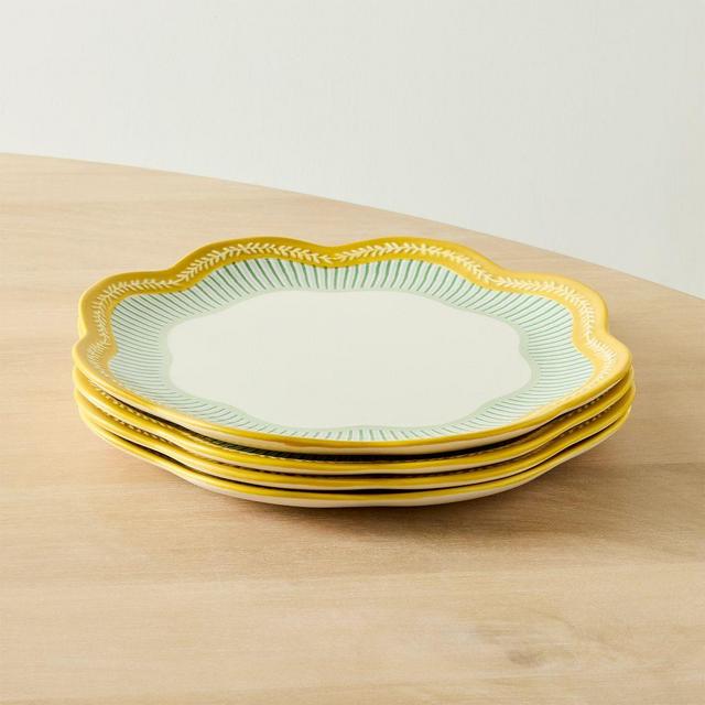 Rhode Dinnerware Dinner Plate, Printed Alabaster, Set of 4