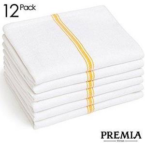 Royal Classic White Kitchen Towels, 15-Pack 100% Natural Cotton Dish Towels, 14 x 25 inches Flour Sack Towels - Make Great Bar Towels