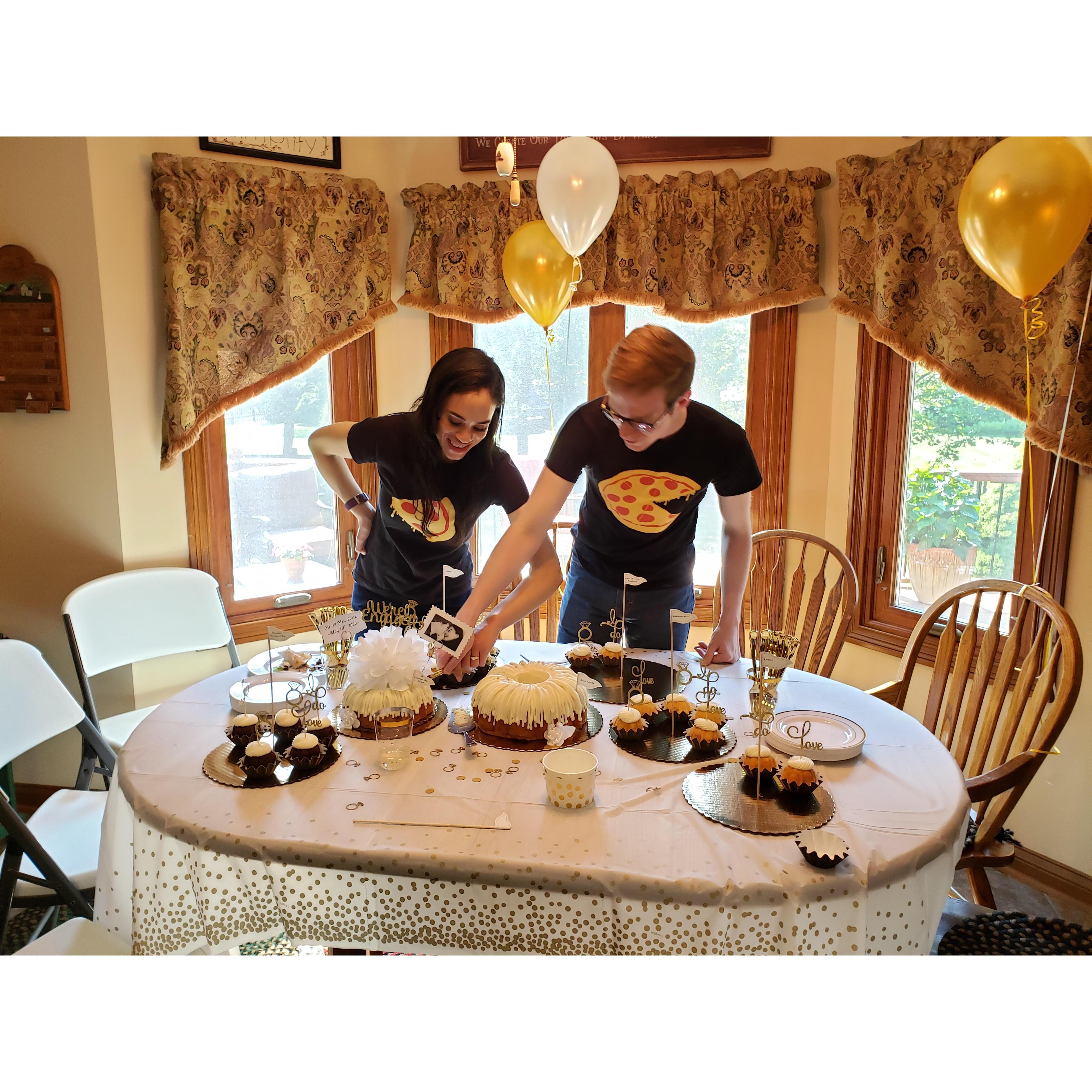 Engagement Party! - Cutting the cake!