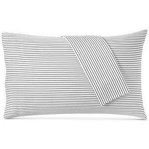 Printed Pinstripe Standard Pillowcase Pair, 500 Thread Count, Created for Macy's