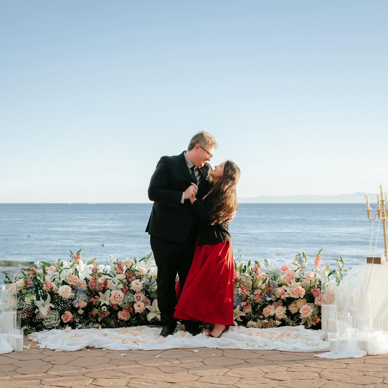 Courtesy of @ranjith.studios. Engagement in San Pedro, California at Royal Palms Beach.