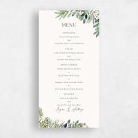 Green Wedding Menu - Winslow