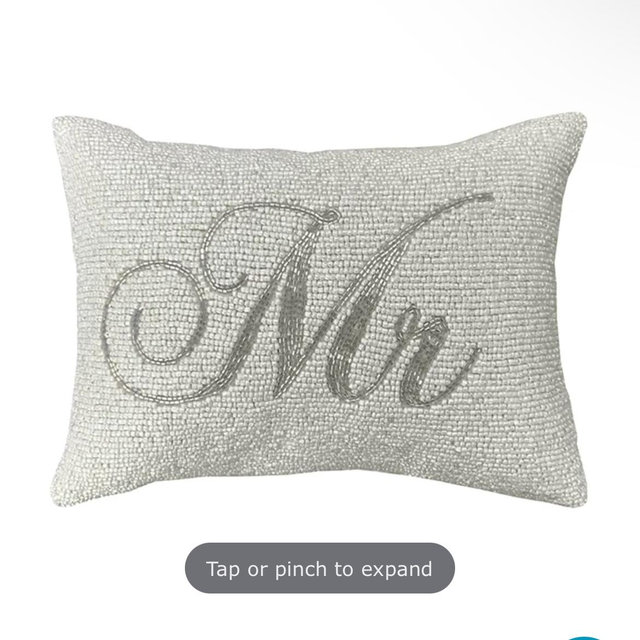 Silver Mr. Beaded Throw Pillow