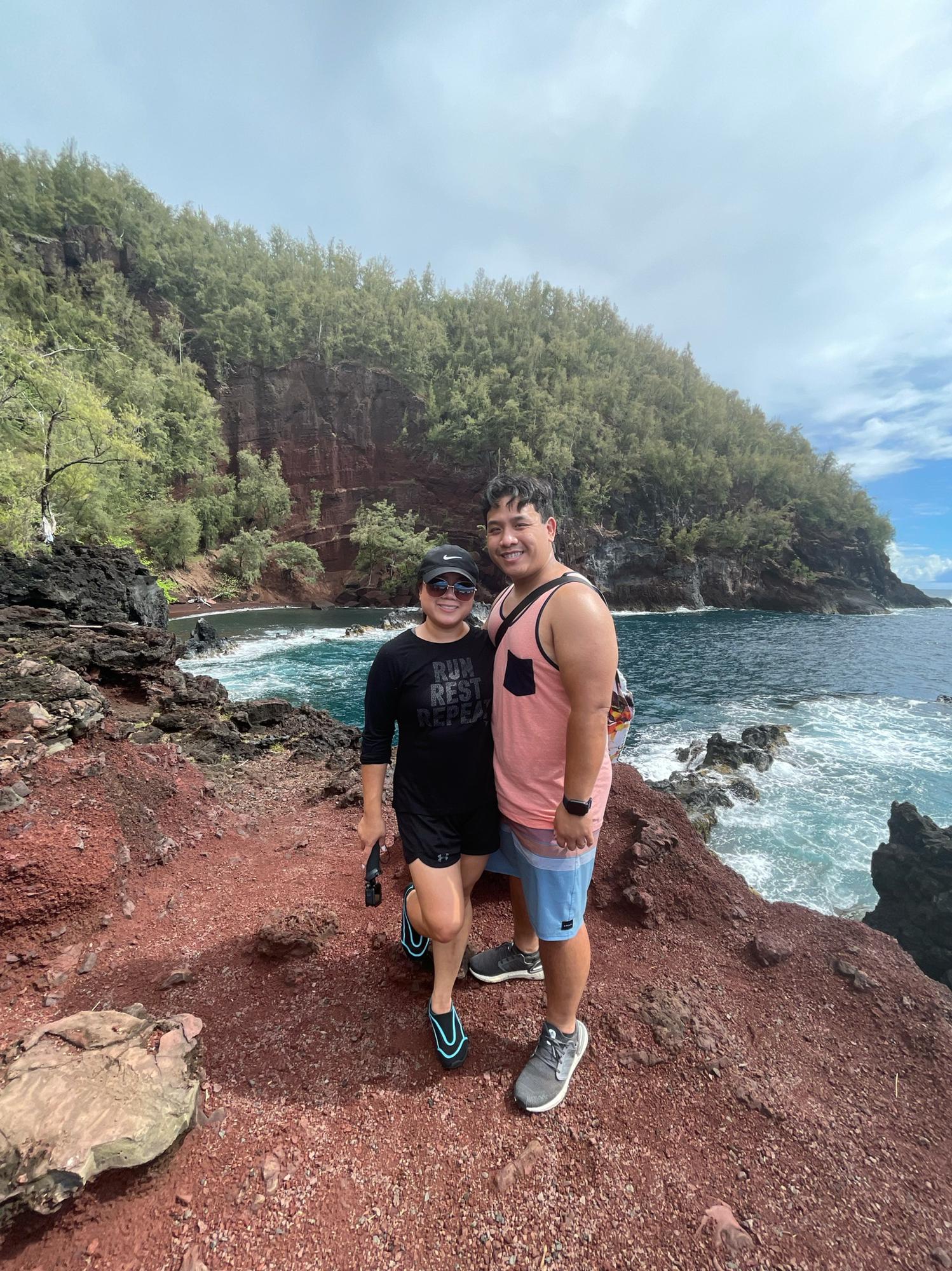 Red sand beach