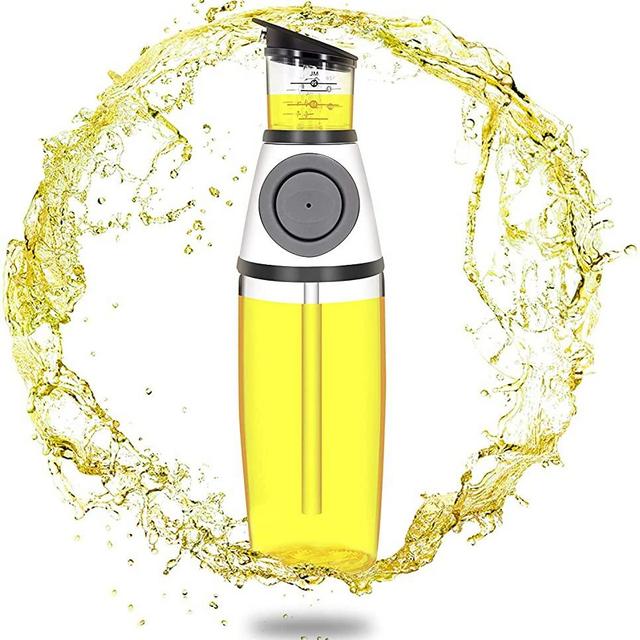Olive Oil Vinegar Dispenser Bottle 17 Oz Oil Bottle Glass with No Drip Bottle Spout -Measuring Oil Pourer for Kitchen