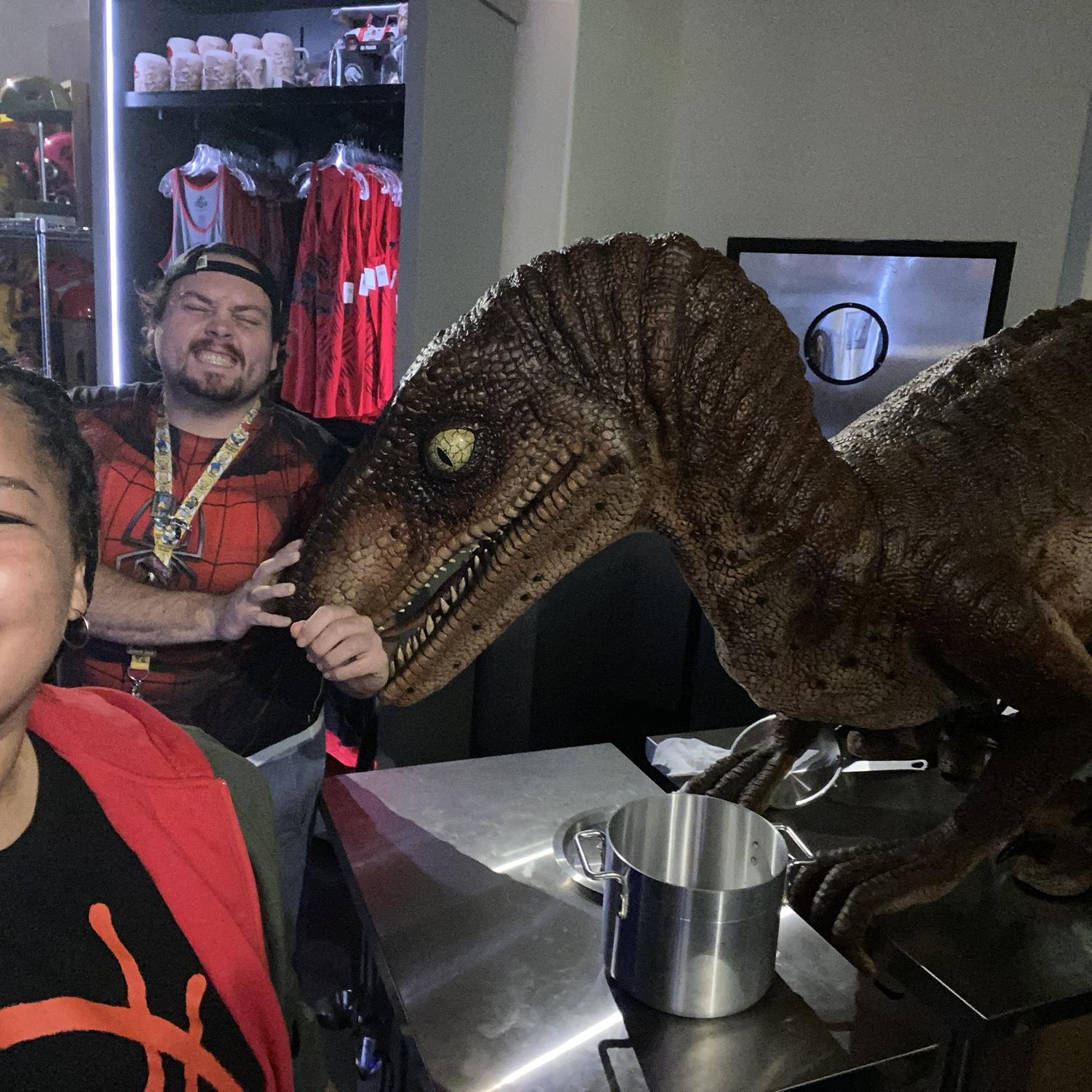 Scott being eaten by a raptor!