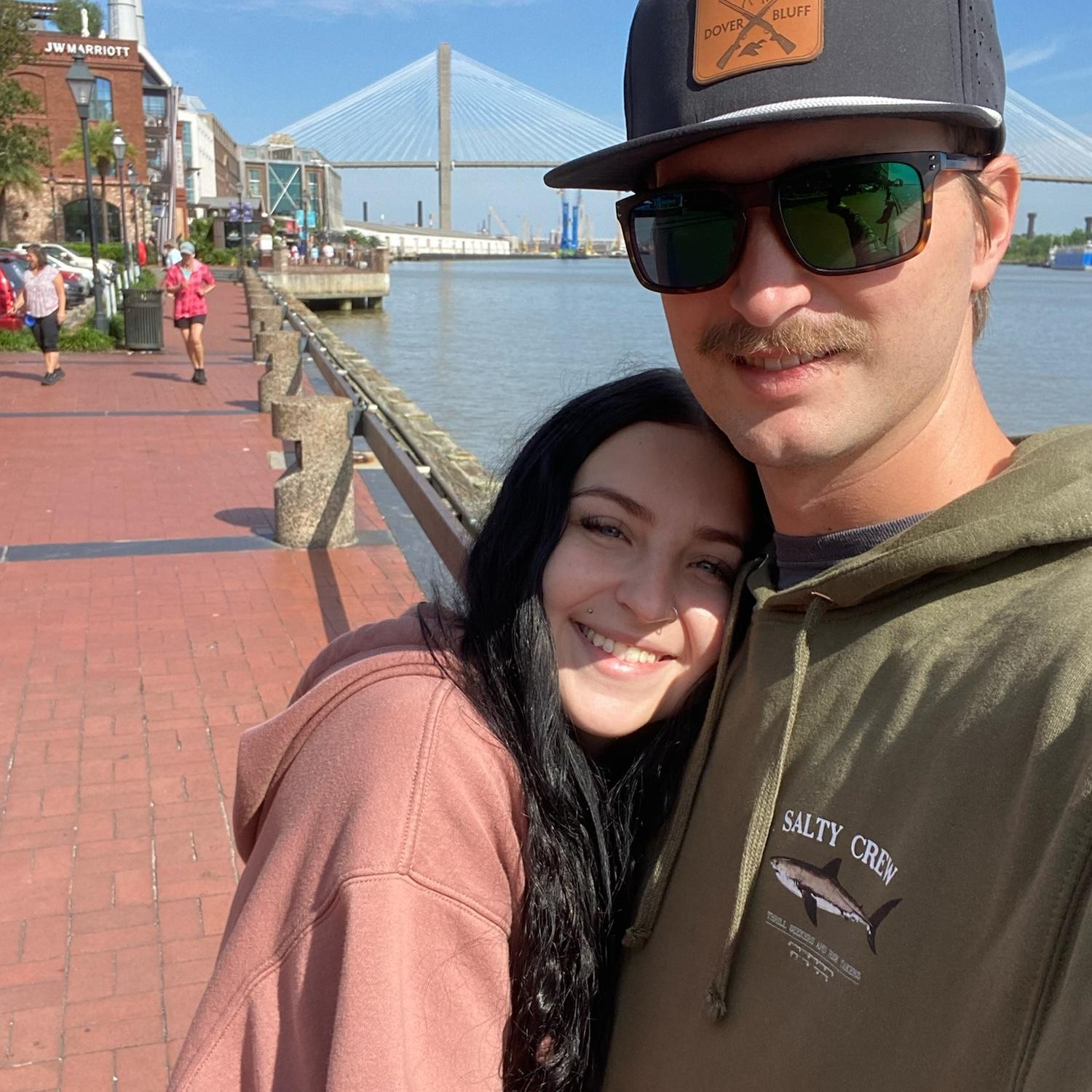On the riverwalk in Savannah