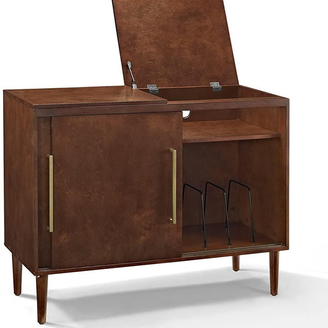 Crosley Furniture Everett Mid-Century Modern Media Console, Mahogany