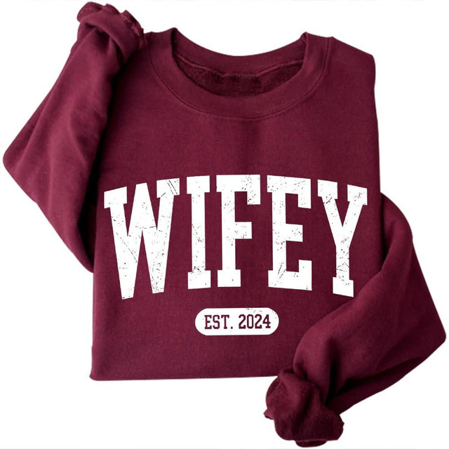 DIOMMELL Hubby Wifey Sweatshirt Couples Matching Sweatshirt Husband Wife Sweatshirt