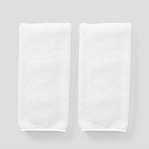 Signature Piped Edge Hand Towel Set of 2 | White + White Piping by Weezie Towels