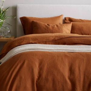 Linen Duvet Cover | Quince in Terracotta