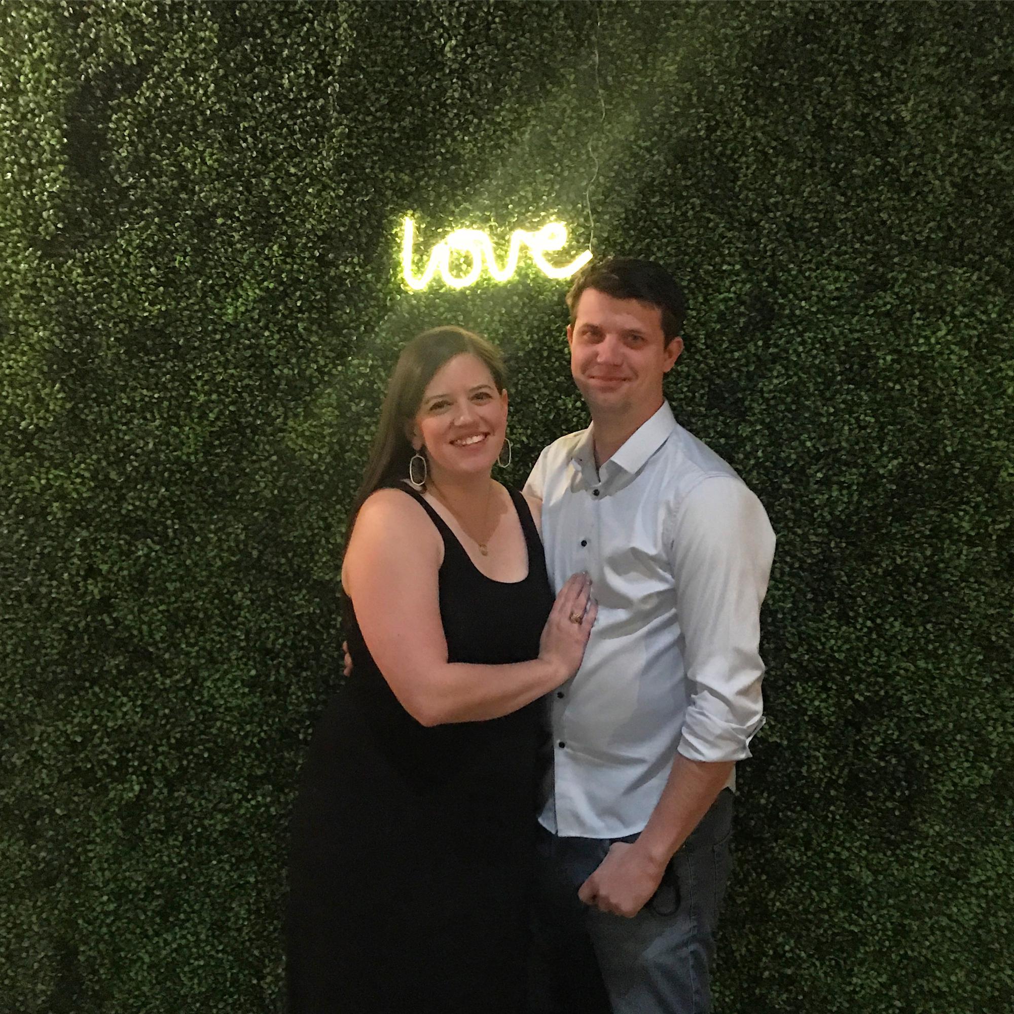 At Laura and Alex's rehearsal dinner