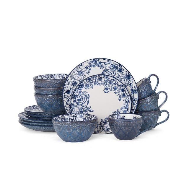 Pfaltzgraff 16-Pc. Gabriela Blue Dinnerware Set