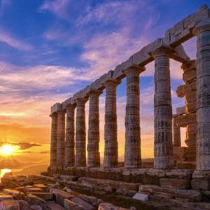 Honeymoon Temple of Poseidon Sunset Escape
