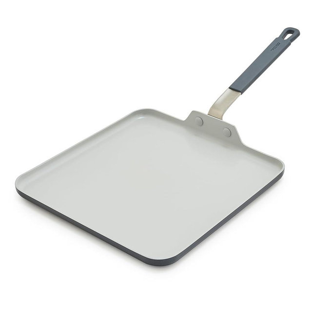 GreenPan x Bobby Flay 11” Nonstick Square Griddle Pan, PFAS-Free Diamond Ceramic,Stay-Cool Silicone Handle, Easy Clean Dishwasher & Oven Safe Skillet, Graphite