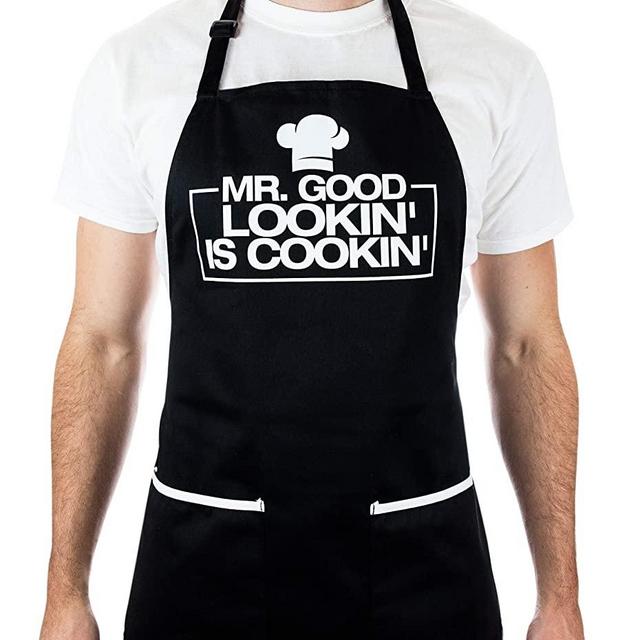 Funny Apron for Men - Mr. Good Looking is Cooking - BBQ Grill Apron for a Husband, Dad, Boyfriend or any Friend that Cooks Like a Master Chef by Aller Home and Kitchen