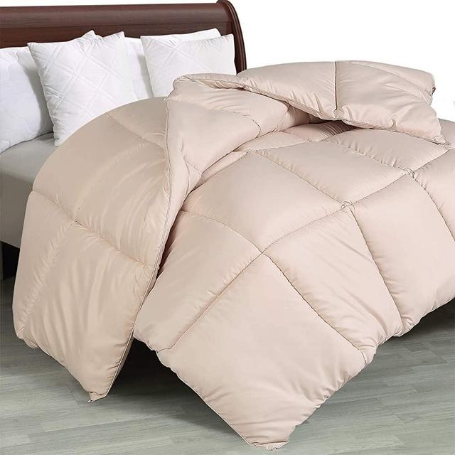 Utopia Bedding Comforter Duvet Insert - Quilted Comforter with Corner Tabs - Box Stitched Down Alternative Comforter (King, Beige)