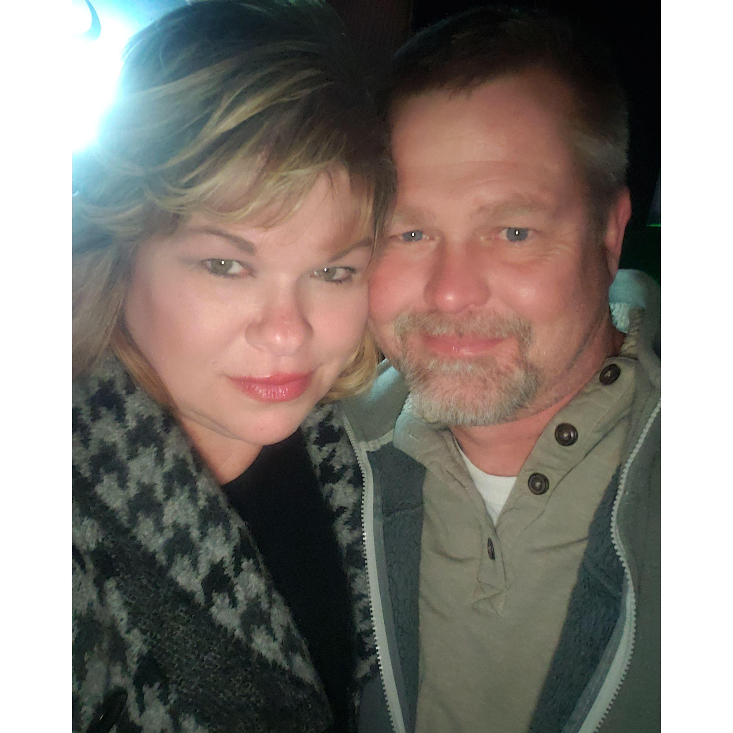 Mary and Brian - celebrating the Mardi Gras season down at Veet's with Sissy and Hawk...January 2022