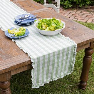 Gingham Ruffle Table Runner