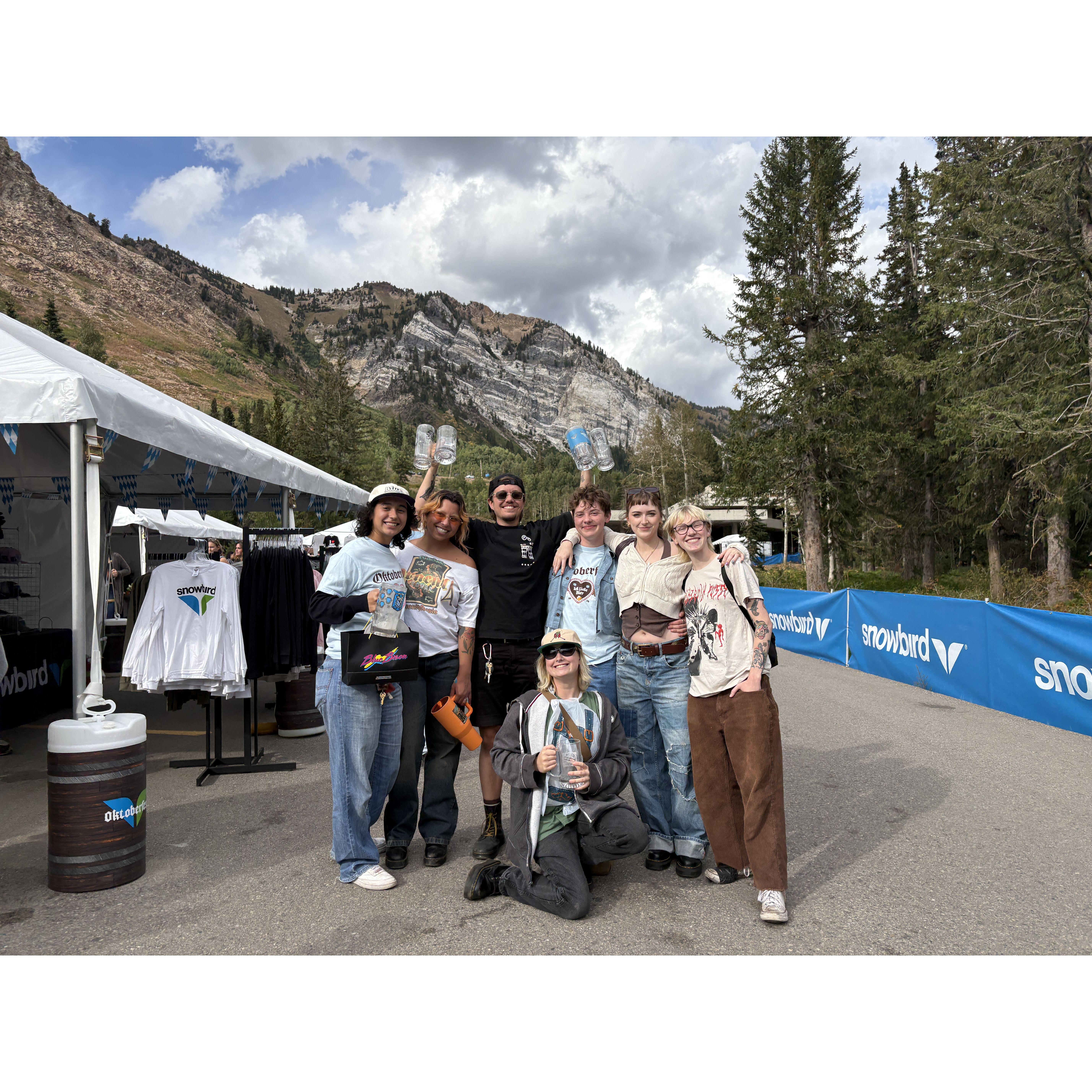 Oktoberfest with friends! Left to right, Kaale, Lindsay, Jace, Jordan, Reed, Cath and Joey