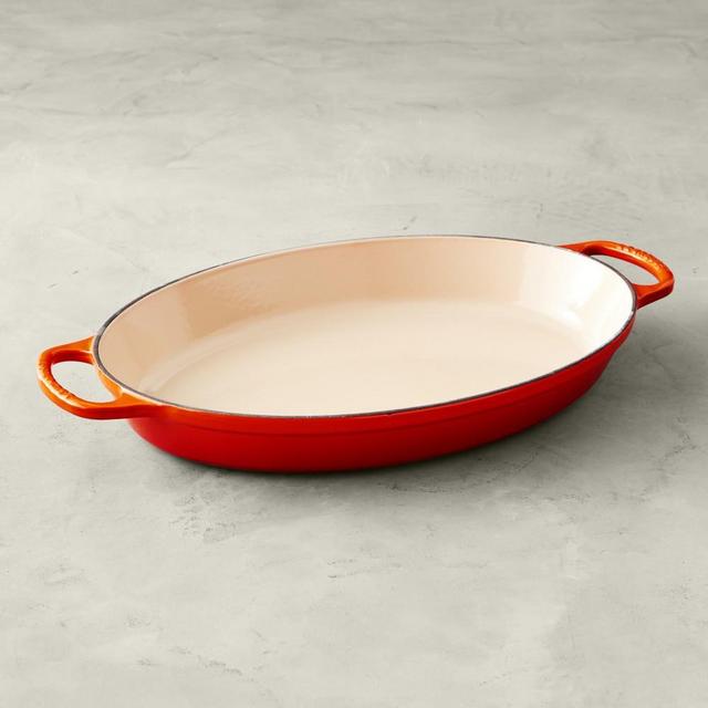 Le Creuset Enameled Cast Iron Oval Baker, 3-Qt., Flame
