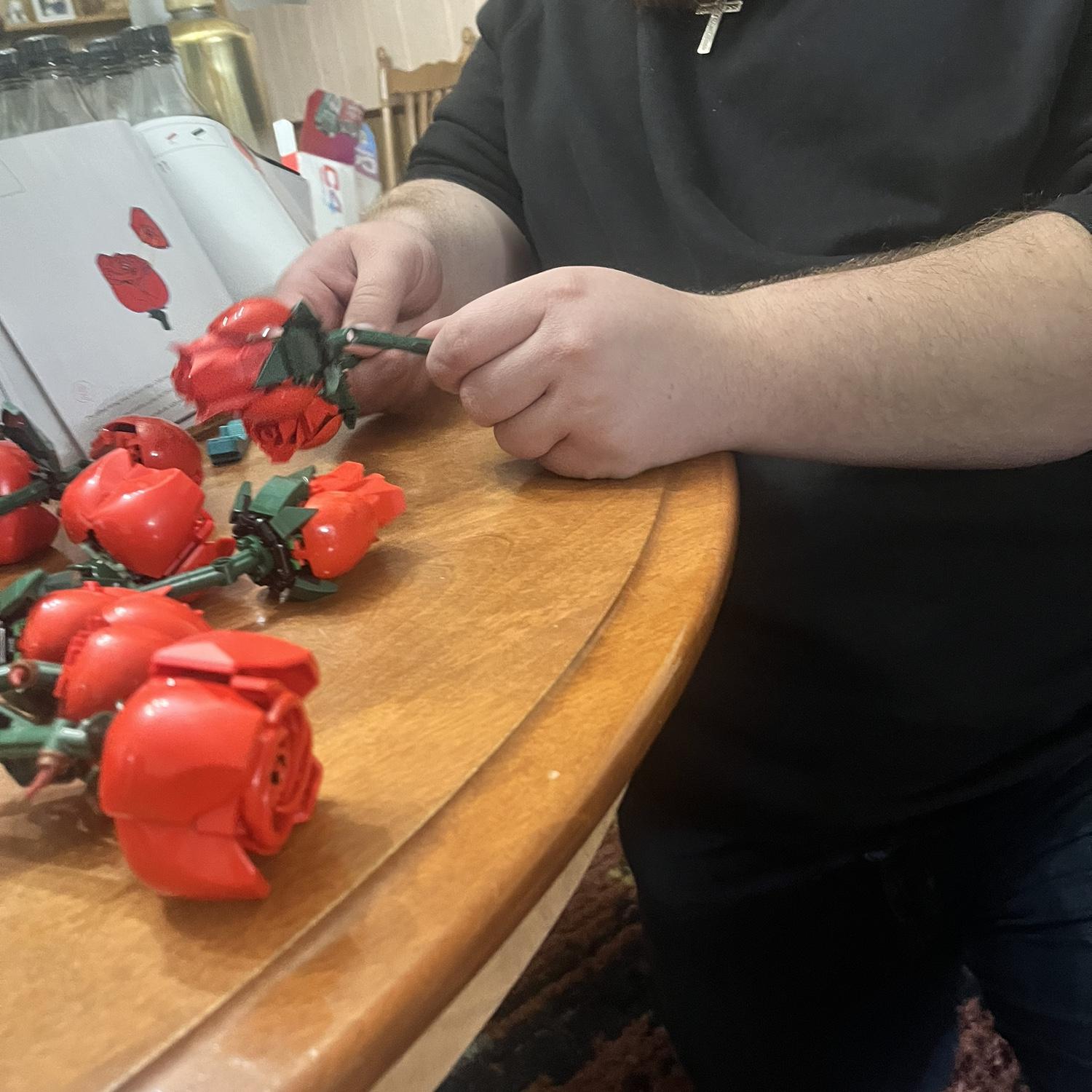 Lego roses Christian got Madison for Valentine’s day, and they built them together