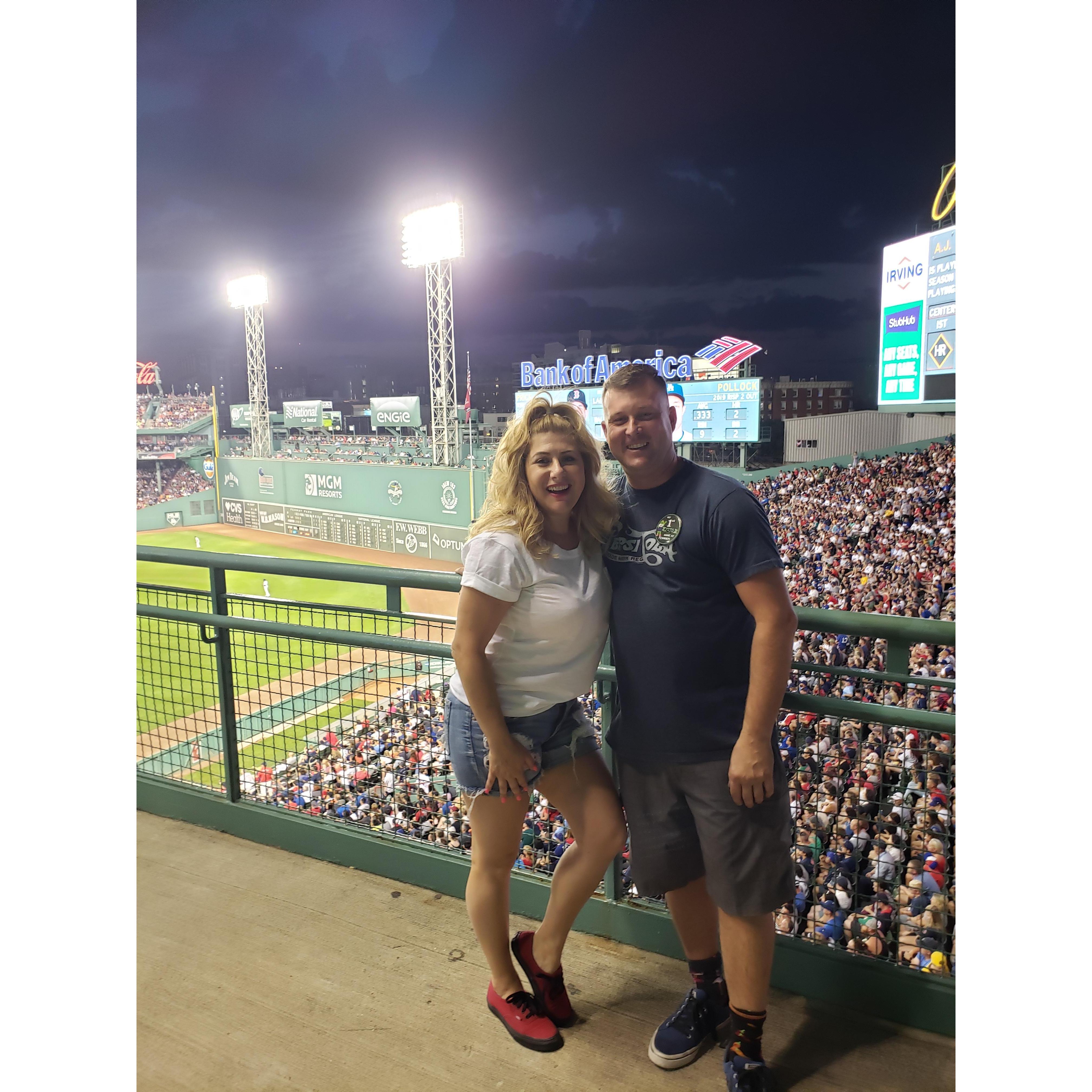 Moments before we got engaged - Fenway Park - July 2019