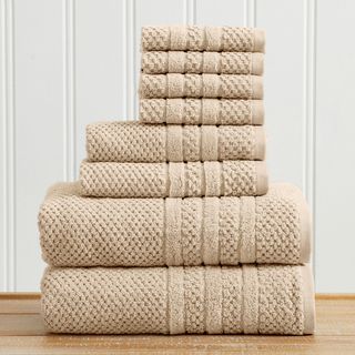 Giuliana 8-Piece Checkered Jacquard Bath Towel Set