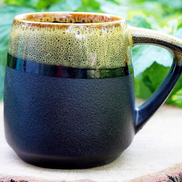 Handmade pottery coffee mug,14 oz, Big ceramic tea cup for husband, Stoneware gift for Men Dad
