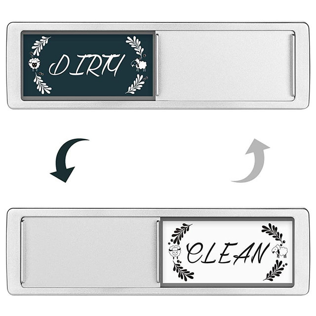 Dishwasher Magnet Clean Dirty Sign Shutter Only Changes When You Push It Non-Scratching Strong Magnet or 3M Adhesive Options Indicator Tells Whether Dishes are Clean or Dirty (Deepblue)